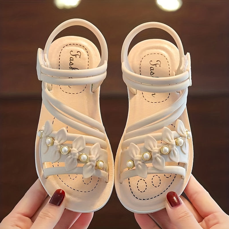 Toddler Girls Flower Flat Sandals Anti-Skid Soft Sole