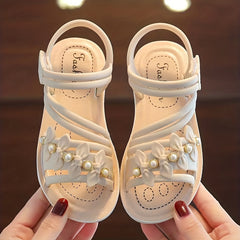 Toddler Girls Flower Flat Sandals Anti-Skid Soft Sole