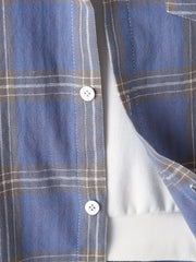 Boys Plaid Button Down Shirt Casual Long Sleeve Lapel Shirt