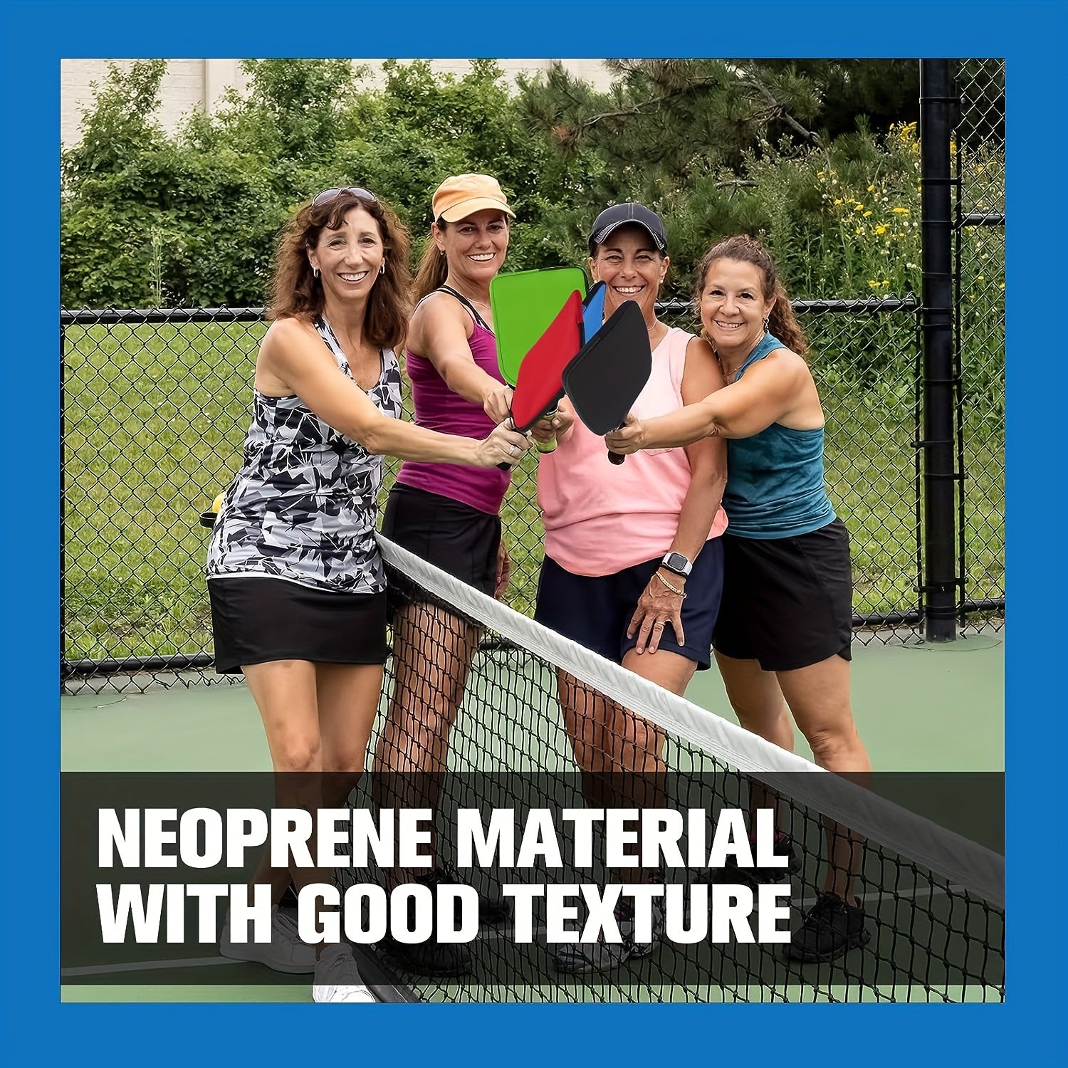 2pcs Pickleball Bag Cover Mesh Pocket Rubber Material Paddle Cover