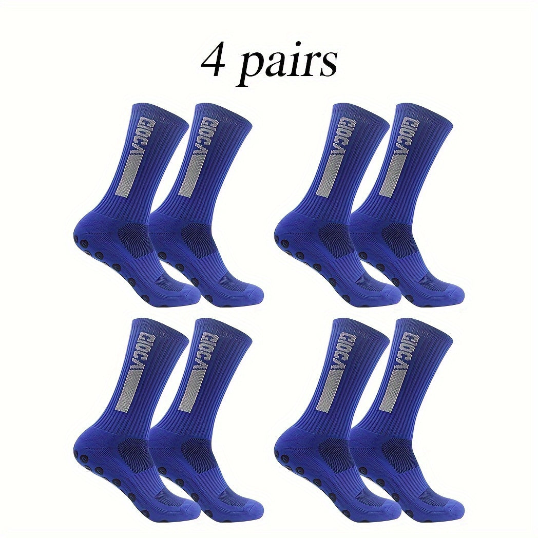 Anti Slip Football Socks With Grip Pads Breathable Sweat-absorbing