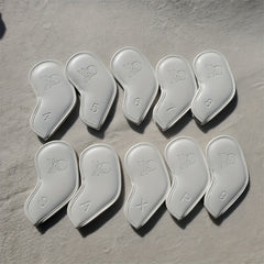 10Pcs Skull Golf Iron Head Covers Set Waterproof Faux Leather Accessories