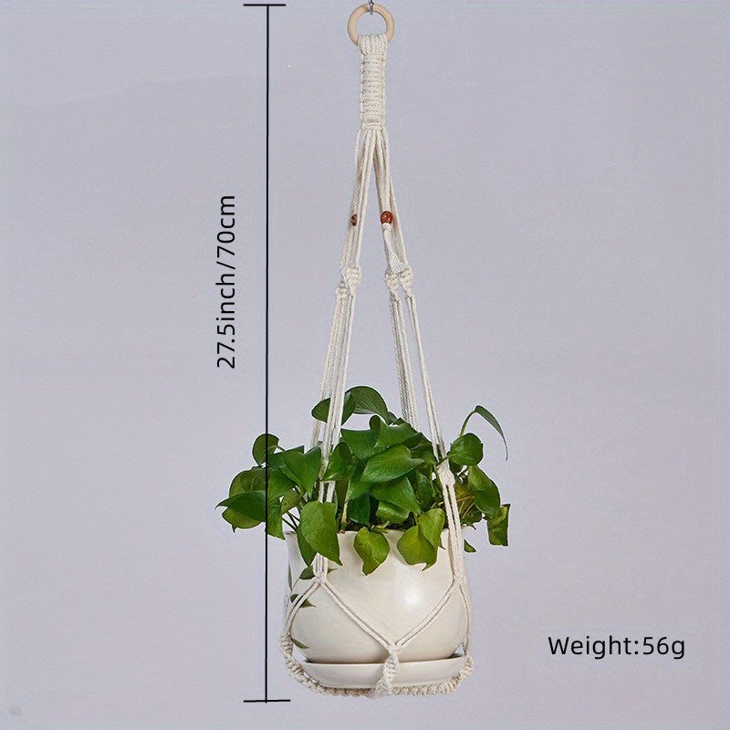 Handwoven Flower Planter Basket Mesh Hanging Pot