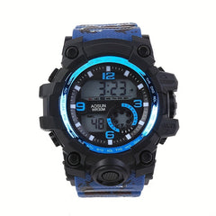 Camouflage Waterproof Sports Watch with Silicone Strap