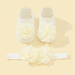 Baby Girls Flower Socks & Headband Set