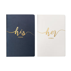 2pcs Vow Books Wedding Bride And Groom 15 X 10 Navy Wedding Supplies