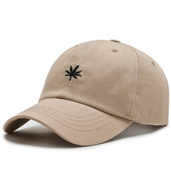 Stylish Leaf Embroidered Curved Brim Baseball Cap Men Women