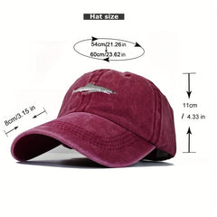 Embroidered Shark Baseball Cap Peaked Cap For Sports