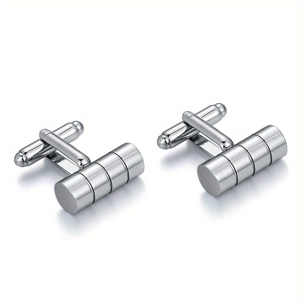 French Suit Cufflinks 3D Cylindrical Cut