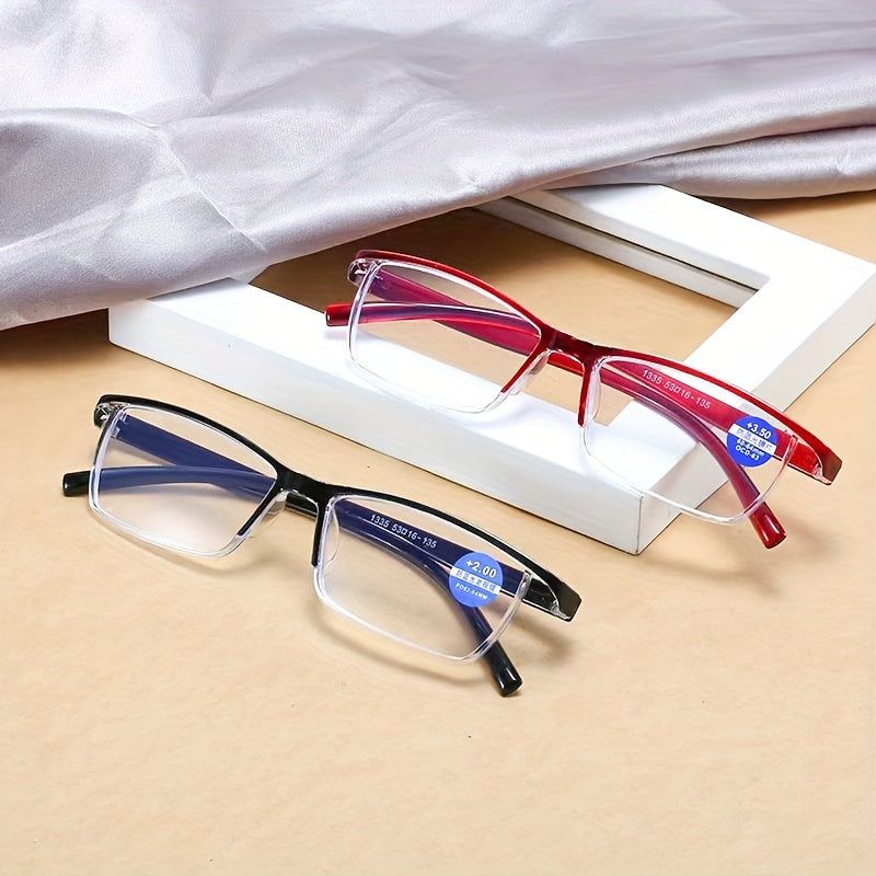 Light Blocking Half-Frame Presbyopia Glasses for Men and Women