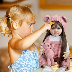 22 Inch Reborn Doll Realistic Full Silicone Baby Newborn Girl Doll Princess