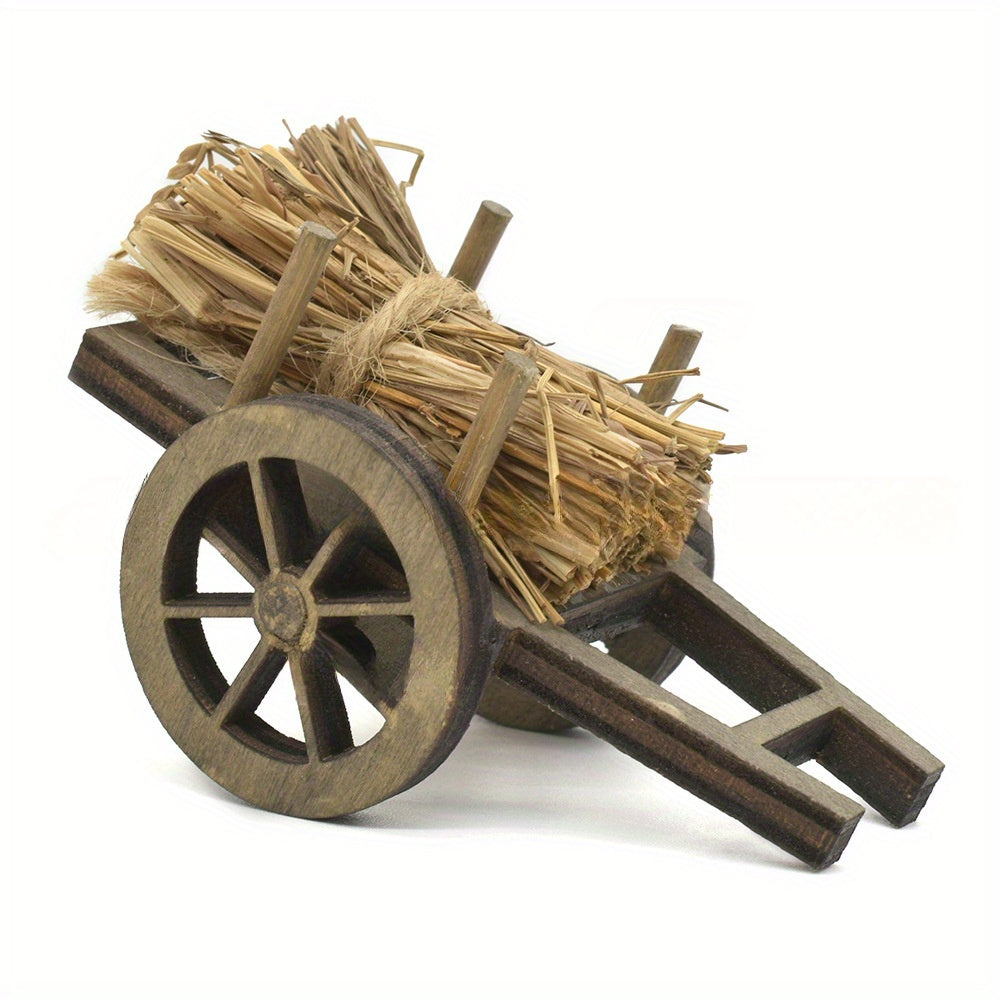 DIY Mini Outdoor Garden Firewood Cart with Wooden Logs