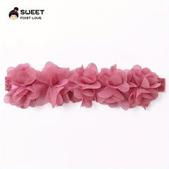 Soft Chiffon Flower Elastic Headband for Baby Girls