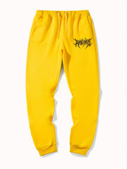 Men's Letter Print Drawstring Joggers Sweatpants