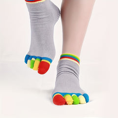 Colorful Five Toe Split Dance Socks Soft Comfortable Sweat Absorbent