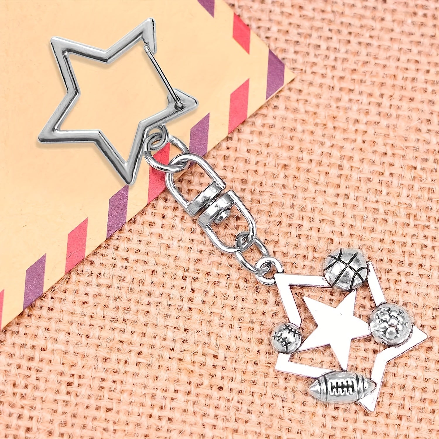20pcs Star Keychain Swivel Clasp Hook Ring Connector DIY