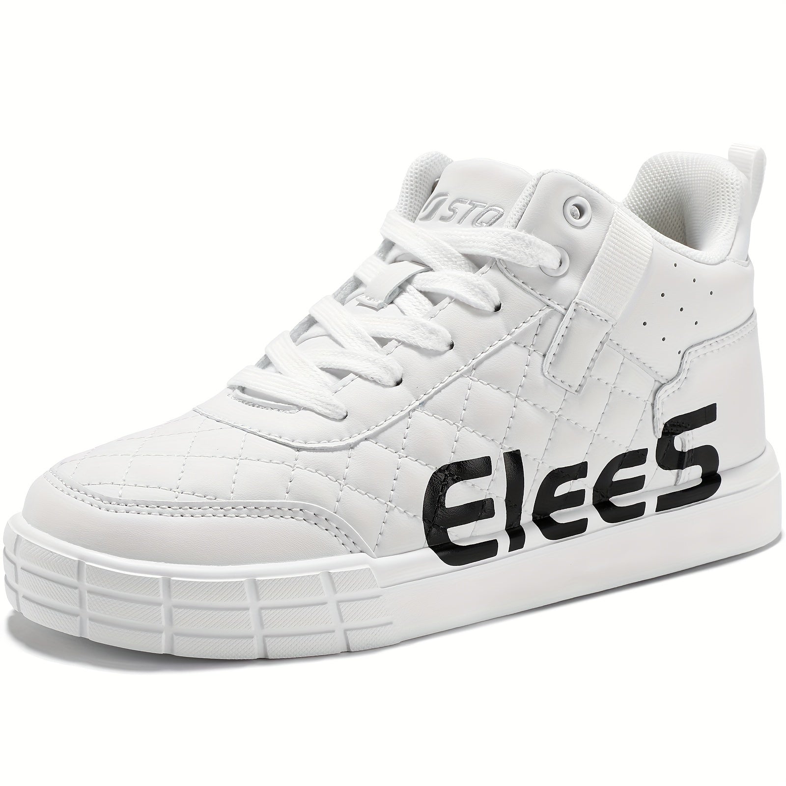 Women's Argyle Quilted Mid Skate Shoes Lace up Comfort Basketball Shoes