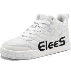 Women's Argyle Quilted Mid Skate Shoes Lace up Comfort Basketball Shoes