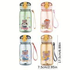 400ml Kids Water Cup with Straw and Carrying Rope