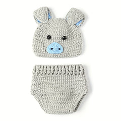 Cute Baby Pig Hat Shorts Photography Props Outfit