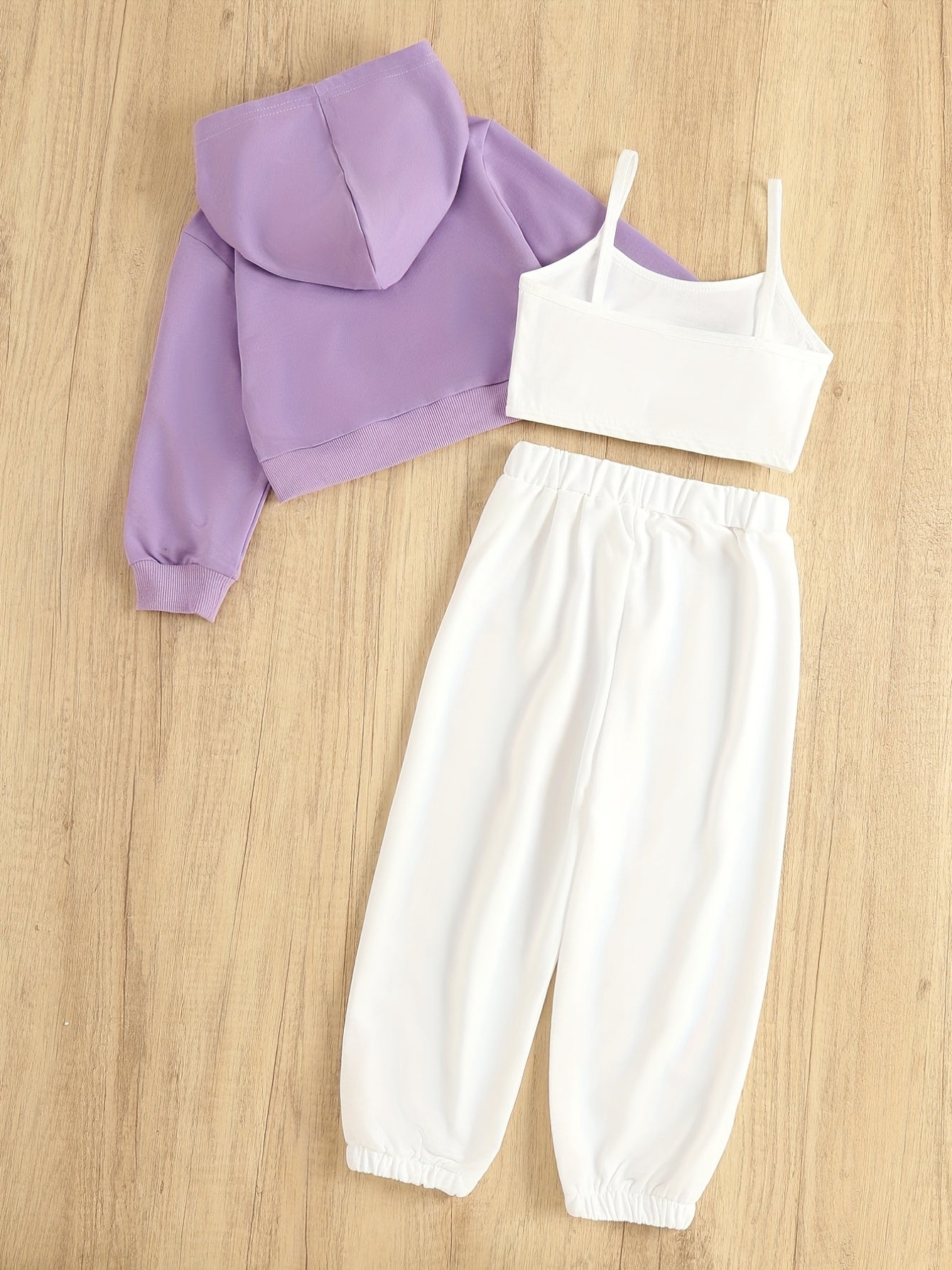 Girl's Butterfly 3pc Zip Up Hoodie & Cami Top & Sweatpants Set