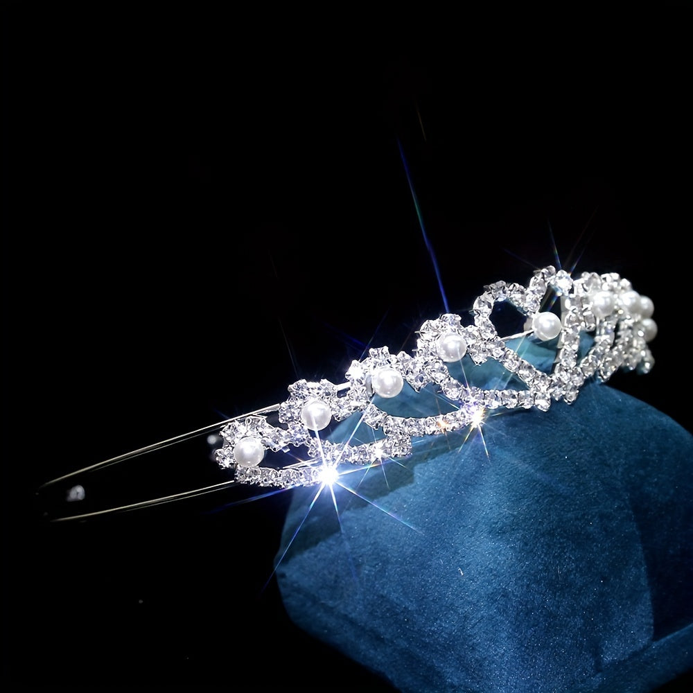 Rhinestone Heart Headband Queen Crown Tiara Hair Accessories