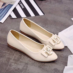 Women's Bowknot Rhinestone Flats Pointed Toe Slip On Shoes