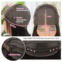 Ombre Short Straight Bob Cut Wig 4x4 Lace Front Human Hair Wig