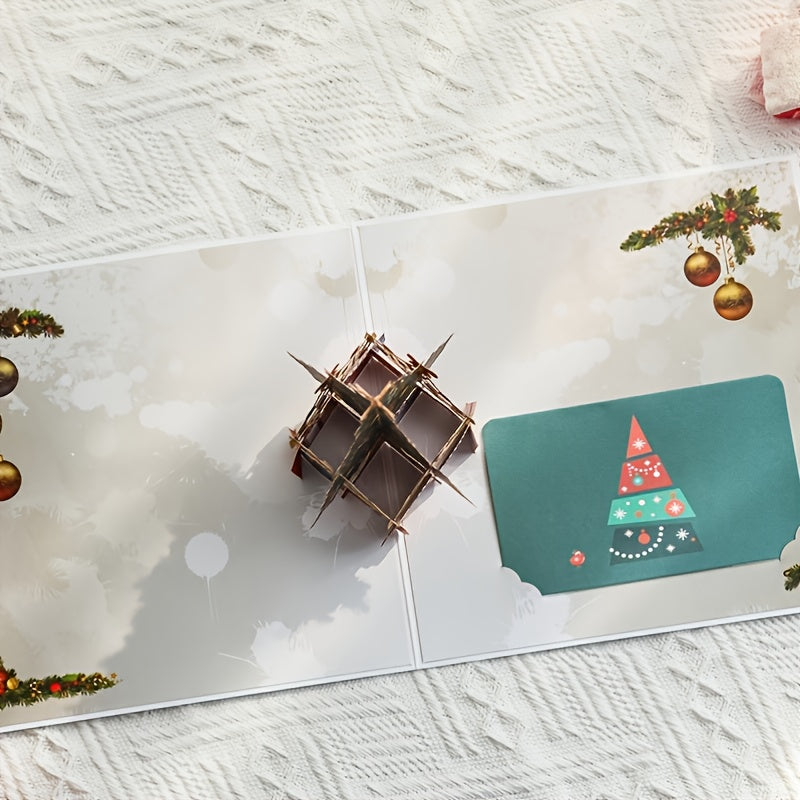 3D Pop Up Card Colorful Christmas Tree Merry Christmas Greeting Card