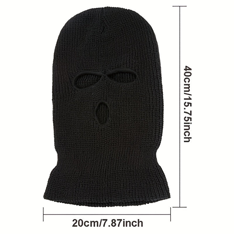 Men's Balaclava Hat Unisex Winter Warm Ski Mask 3 Hole Windproof