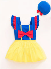 Girls Stretchy Princess Swimwear Bow Decor Bathing Suit