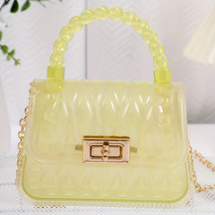 Girls Transparent Jelly Crossbody Bag Waterproof Tote Handbag