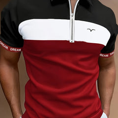 Men's Block Zipper Casual Fit Shirt