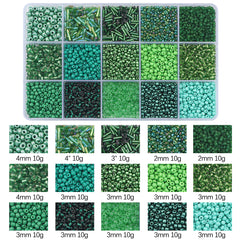 Rice & Tube Bead Set w/ 15 Grid Boxes - 1 Pack