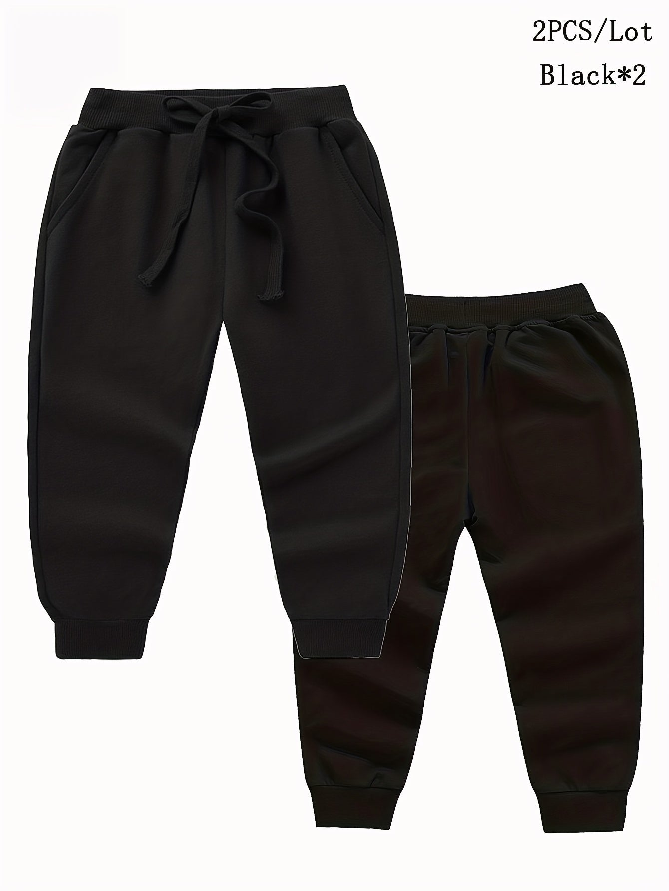3pcs Toddler Boys Cotton Drawstring Sweatpants Elastic Waist