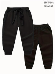 3pcs Toddler Boys Cotton Drawstring Sweatpants Elastic Waist