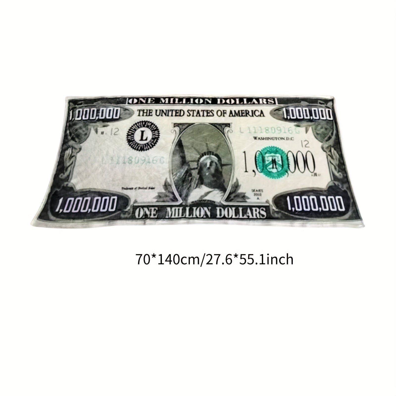 1pc One Million Of Dollars Pattern Plush Blanket