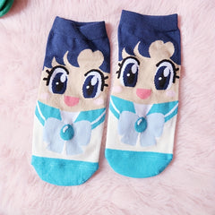 6 Pairs Cartoon Socks & Funny Crew Short Stockings Women's Hosiery