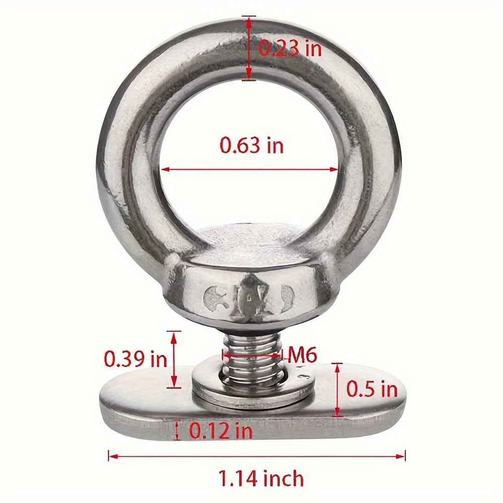 4 Pack Stainless Steel Track Mount Tie Down Eyelets Boat Bungee Cord Holders