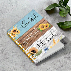 Thankful Sunflower & Bible Verse Notebook 5x8 Writing Journal