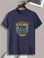 Gin Lover Slogan Pattern Print Men's Sports T-shirt