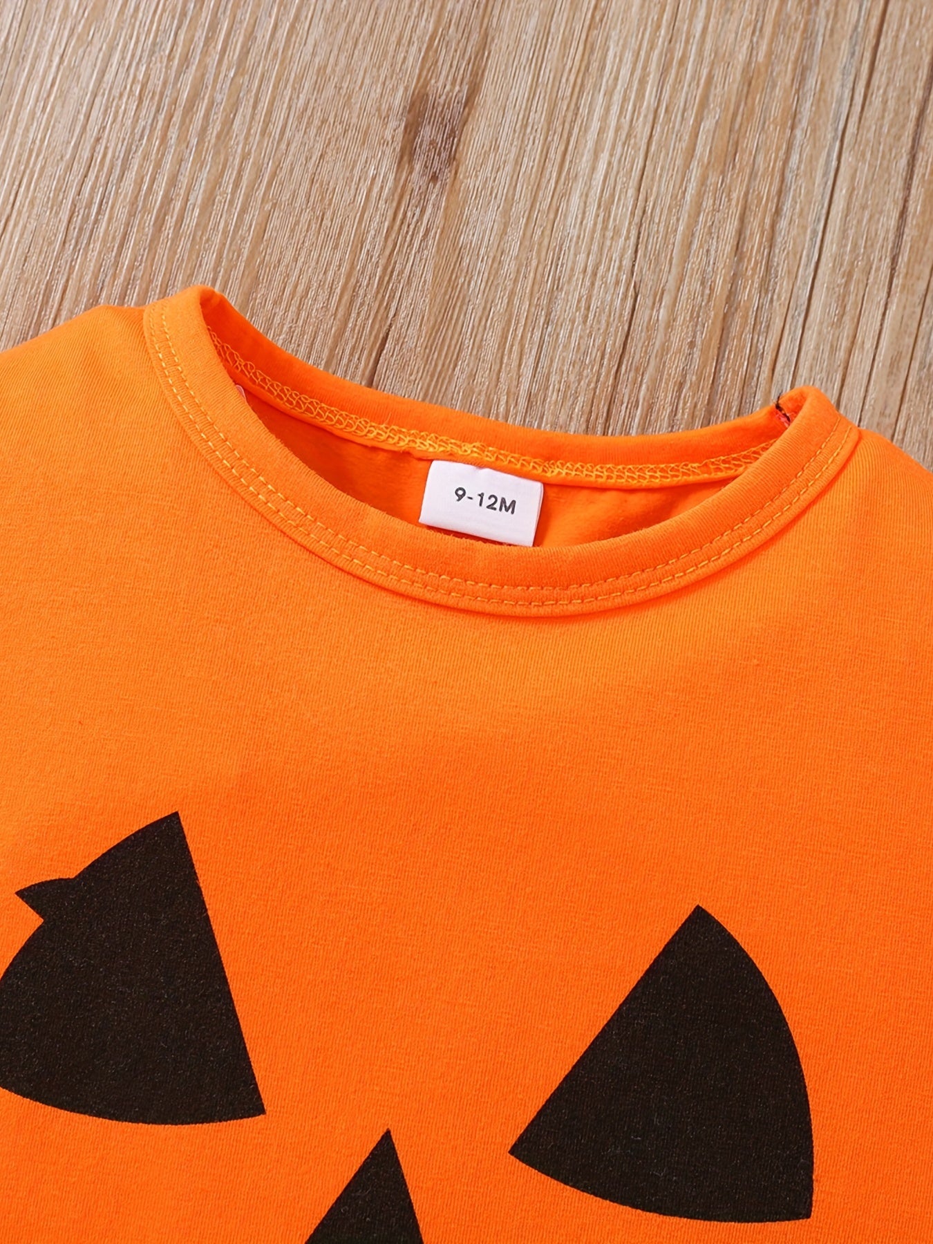 2pc Toddler Pumpkin Pajamas Set Long Sleeve Top & Pants Halloween Style Loungewe