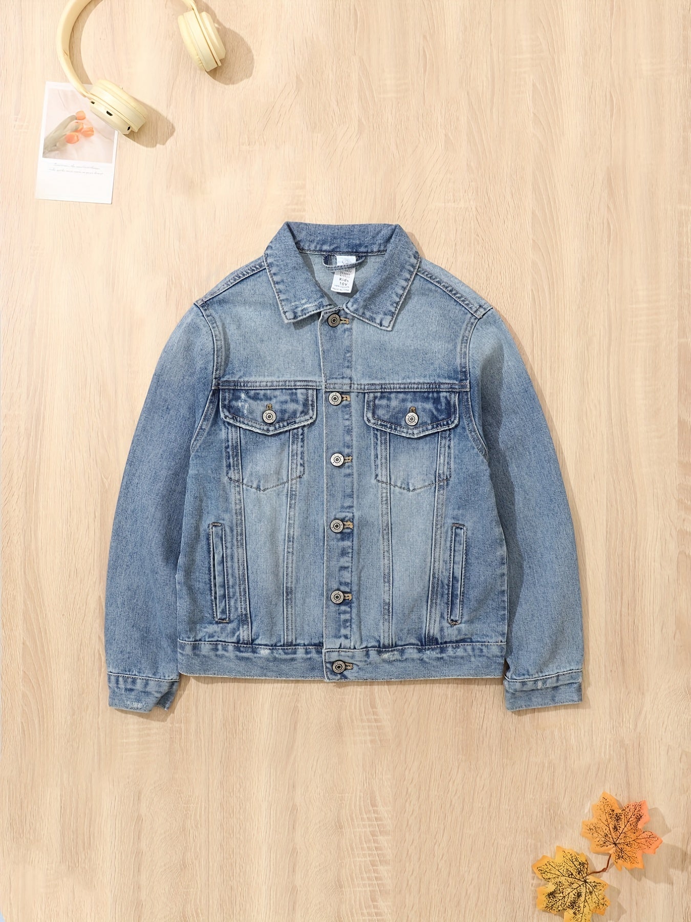 Kid's Comfy Denim Jacket Vintage Style Boy's Coat for Spring Fall