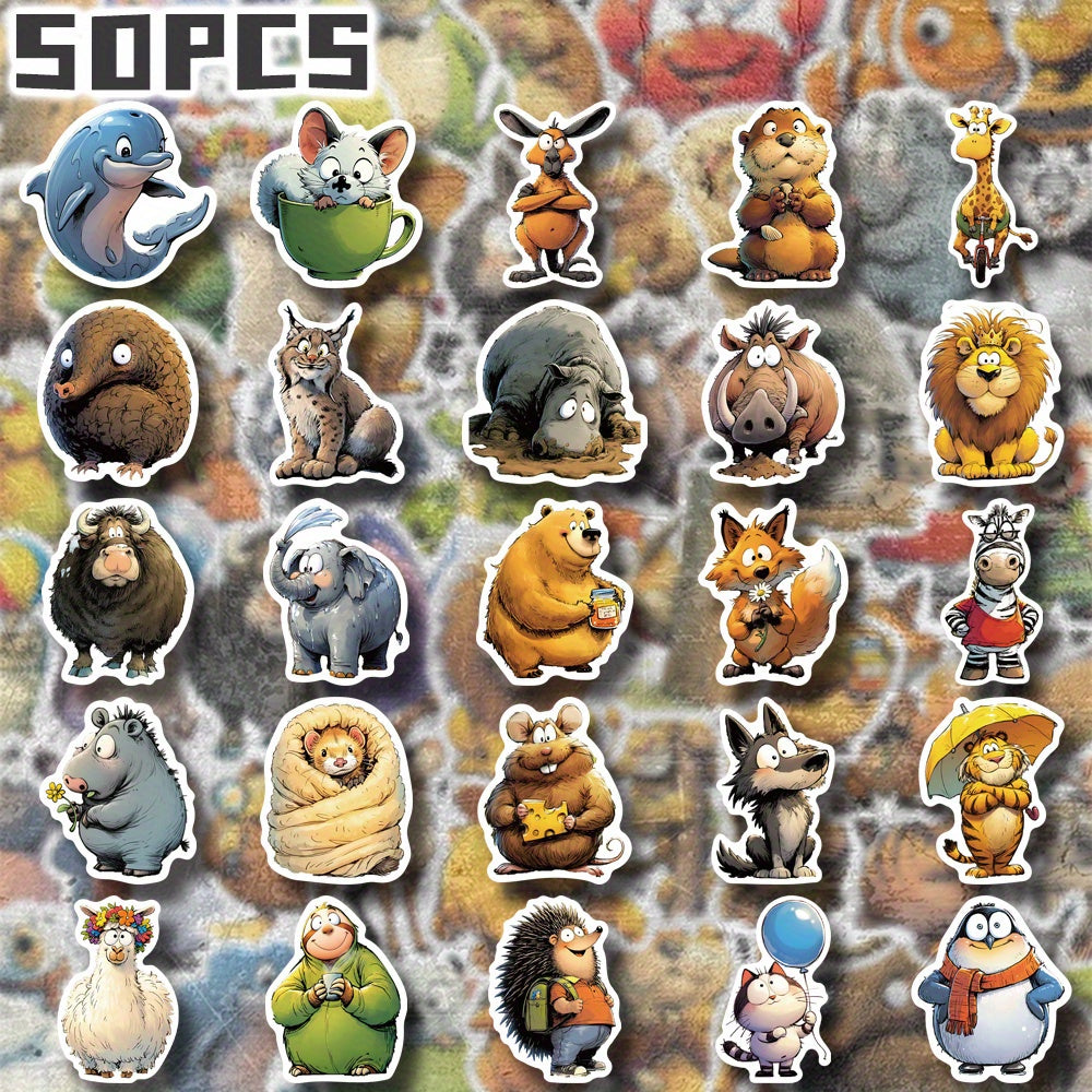 Set of 50 Adorable Character Themed Stickers for Holiday Decor & Parties
