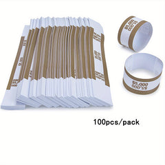 100 Self Sealing Currency Straps Money Bands Colorful Bill Wrappers