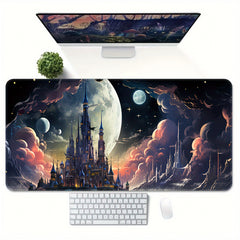 Moon Castle Mouse Pad Gaming Non-slip Base Waterproof Gamer Office Home
