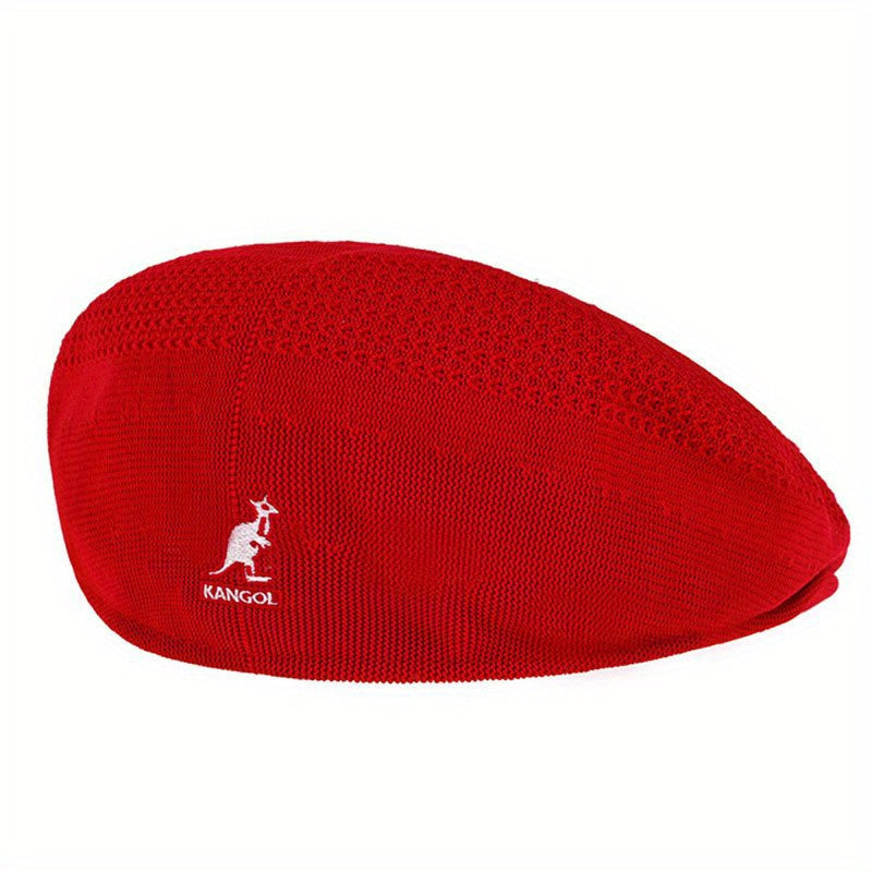 Animal Embroidered Knitted Beret Flat Newsboy Hat