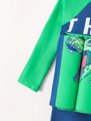 Boys Buoyancy Swimsuit with Letter & Dinosaur Graphic