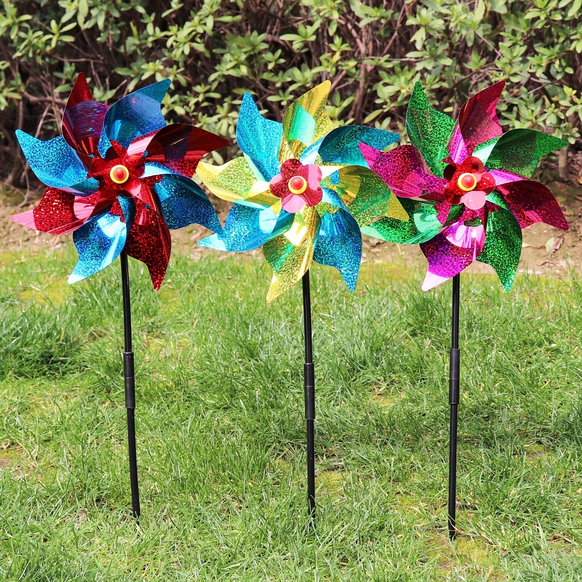 Reflective Laser Windmill Bird Repellent Devices Rainbow Pinwheels