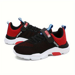 Kids Running Shoes Breathable Hook Loop Athletic Sneakers